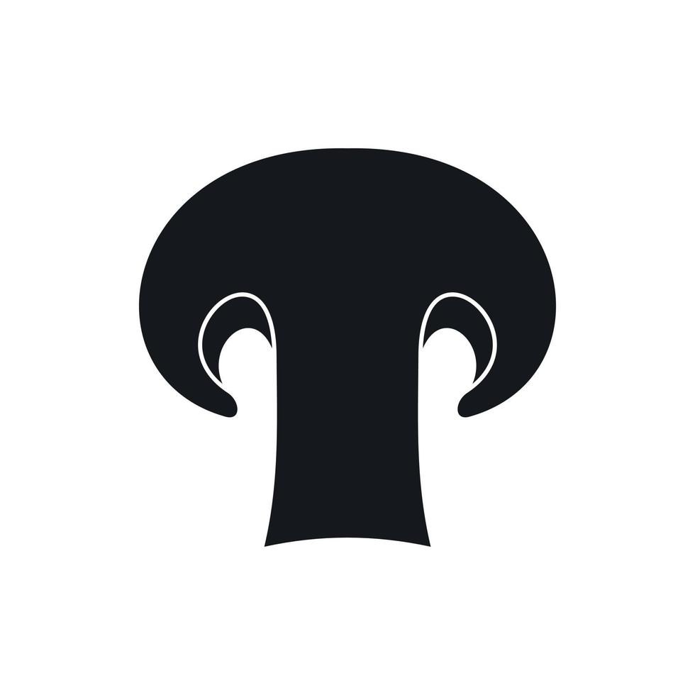 ícone de cogumelo champignon, estilo simples vetor