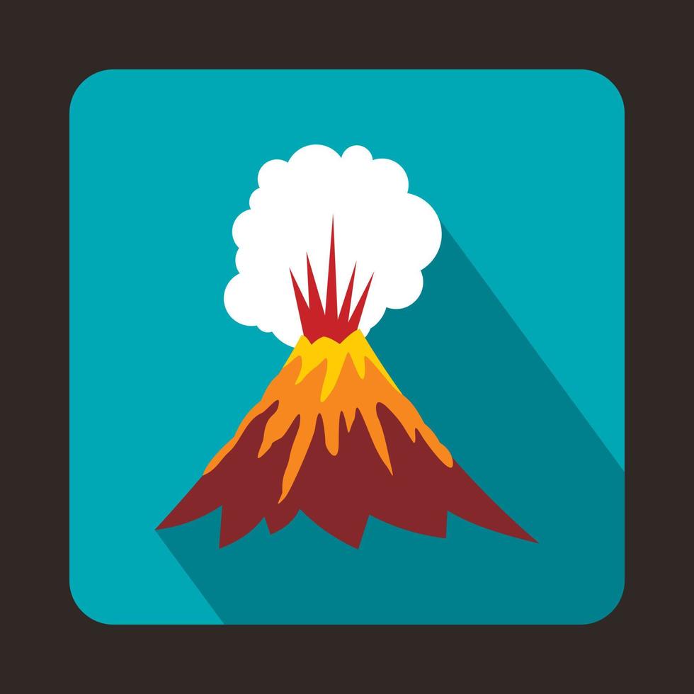 ícone em erupção do vulcão, estilo simples vetor