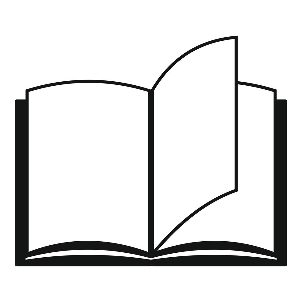 ícone da página do livro, estilo preto simples vetor