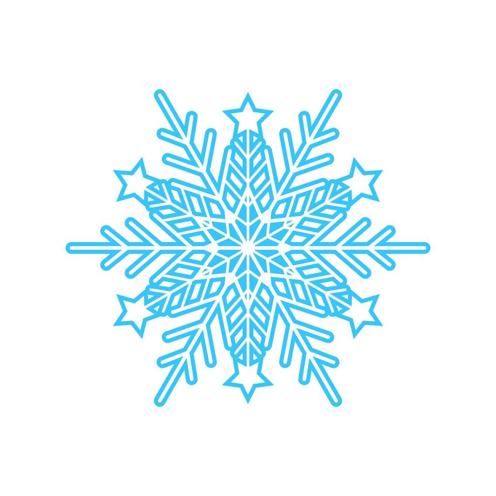 floco de neve simples feito de linhas azuis. decoração festiva para o ano novo e natal, símbolo do inverno, elemento de design. ilustração vetorial vetor