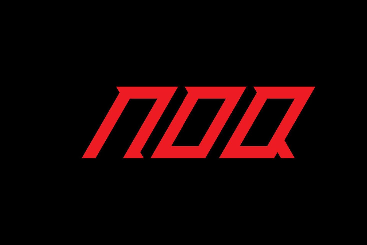design de logotipo de letra e alfabeto noq vetor