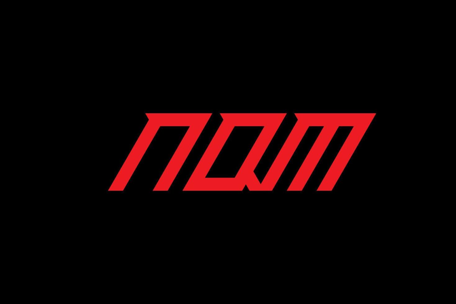 design de logotipo de letra e alfabeto nqm vetor
