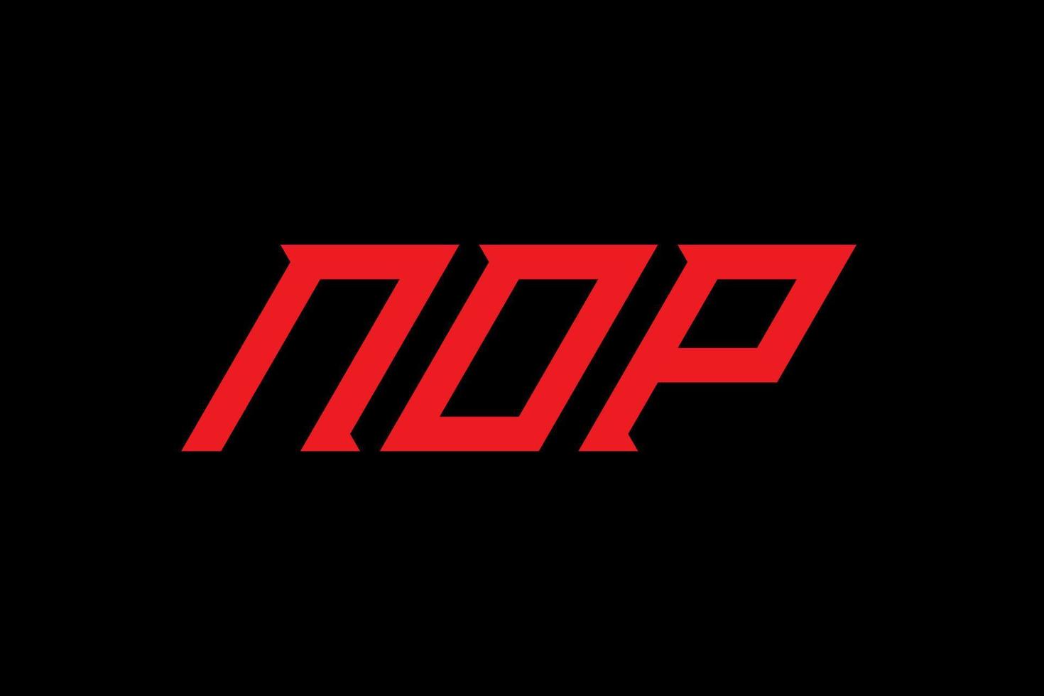 design de logotipo de letra e alfabeto nop vetor