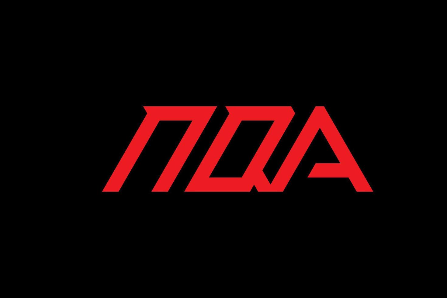 design de logotipo de letra e alfabeto nqa vetor