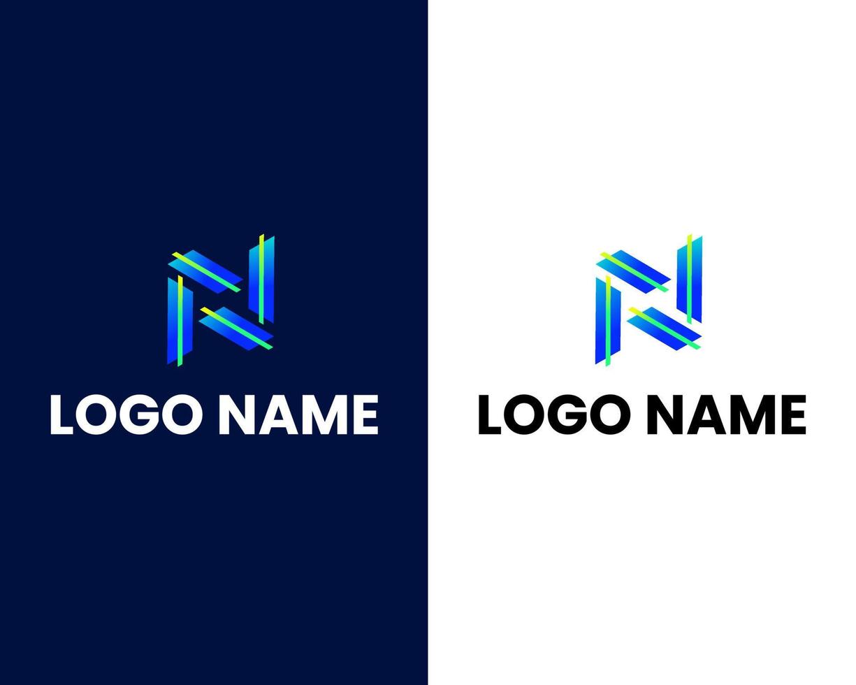 modelo de design de logotipo de negócios moderno letra n vetor