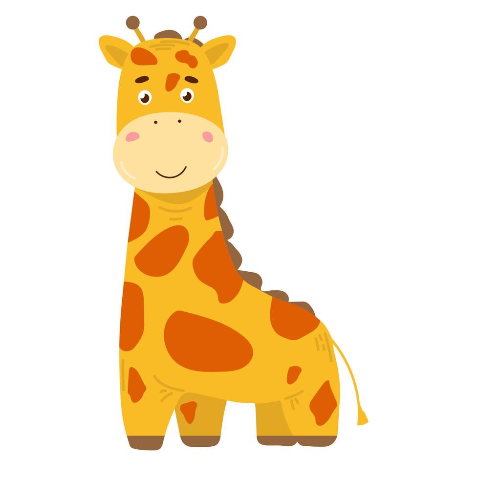 girafa em estilo cartoon, é isolada em fundo branco. fácil de usar vetor