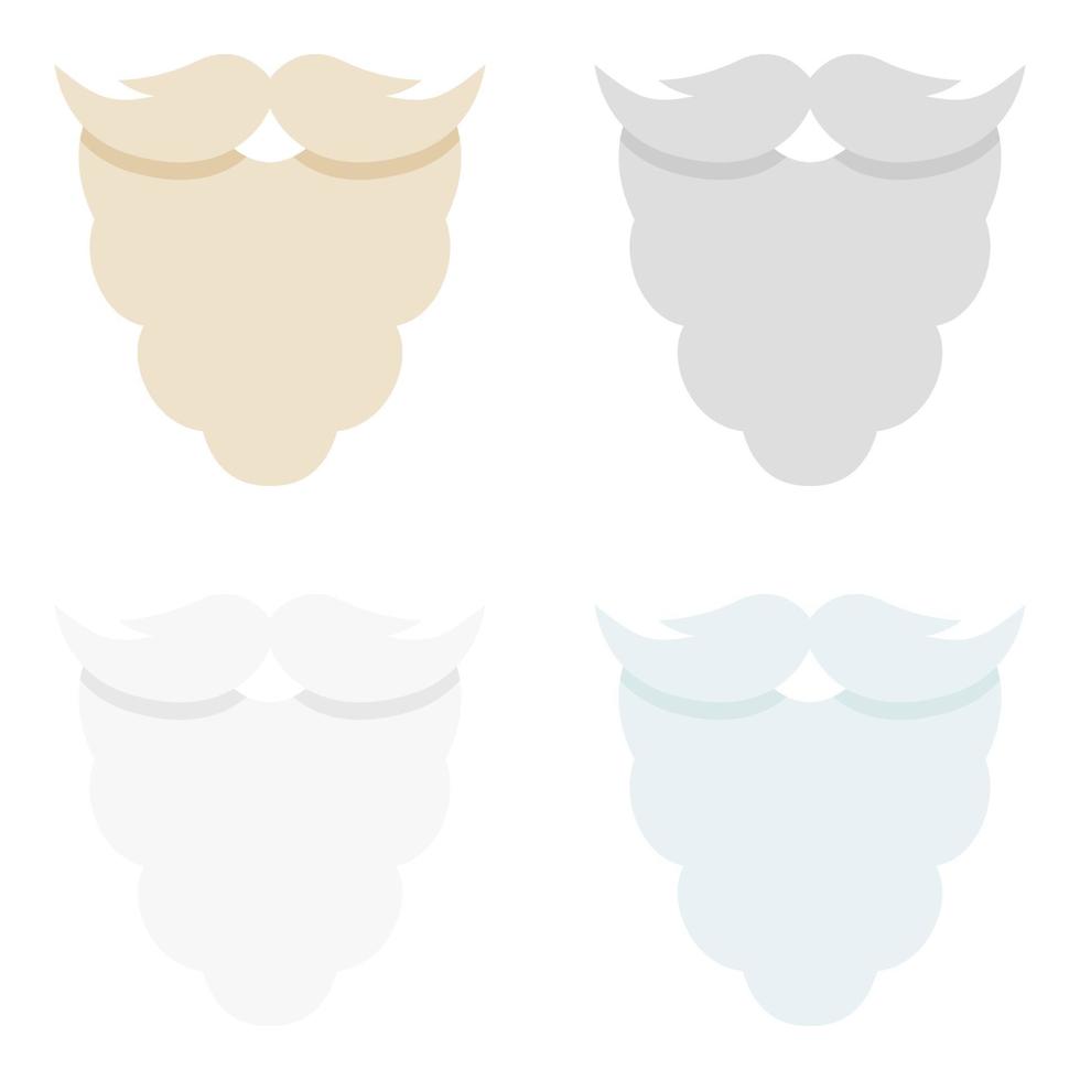 conjunto de barba em estilo simples isolado vetor