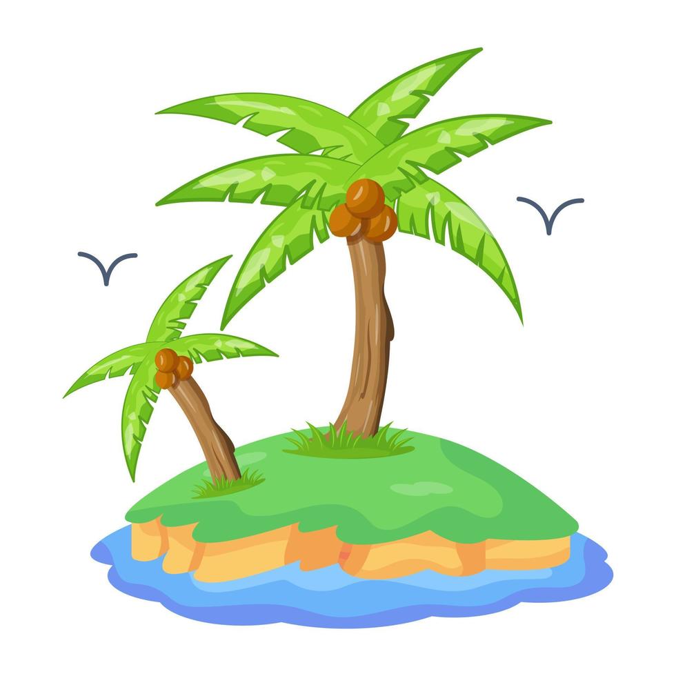 olhe para esta bela ilustração de ilha tropical vetor