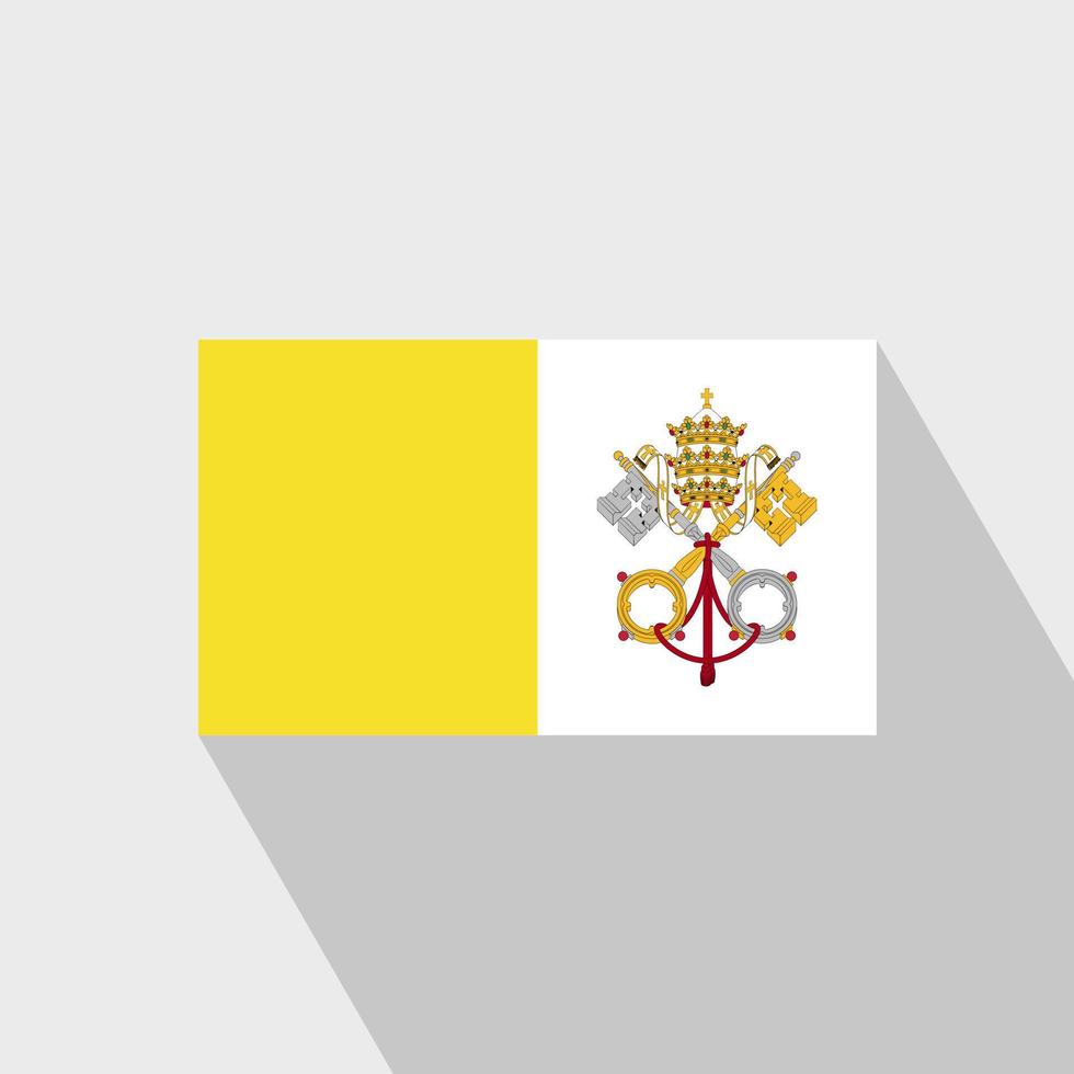 vetor de design de sombra longa da bandeira da cidade do vaticano