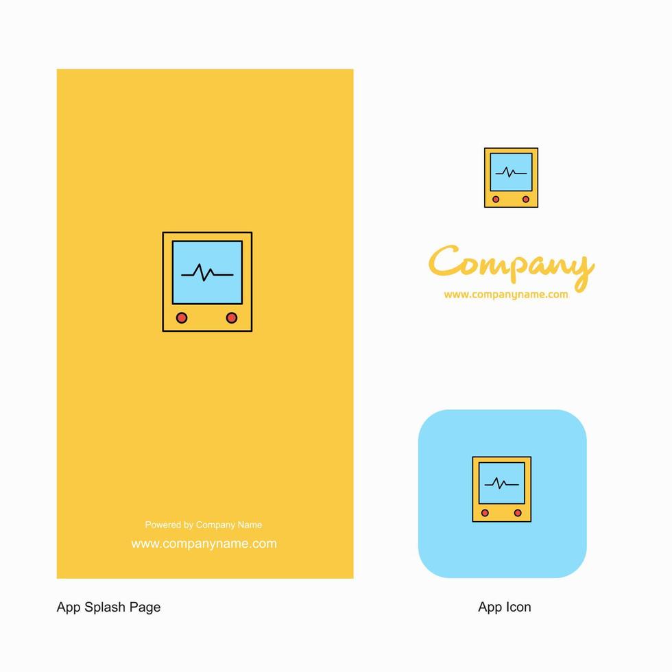 ícone do aplicativo de logotipo da empresa ecg e design de página inicial elementos de design de aplicativo de negócios criativos vetor