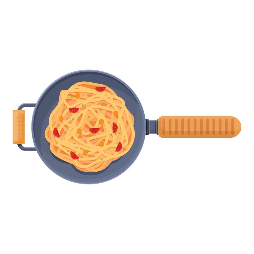 ícone de panela wok de comida, estilo cartoon vetor