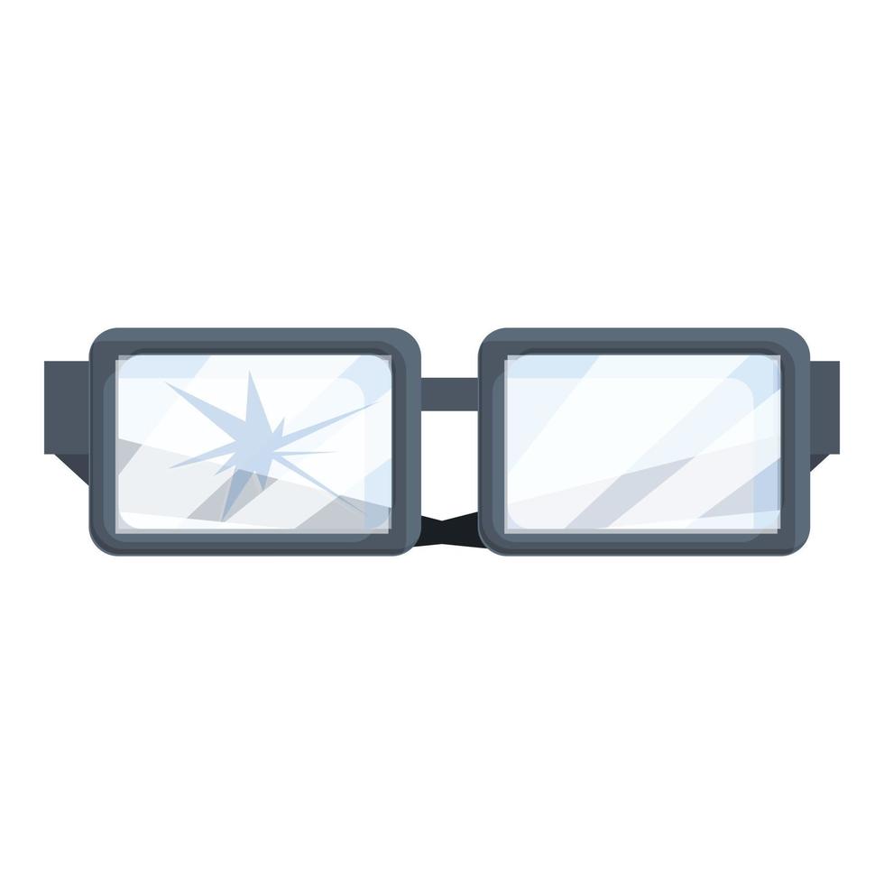 ícone de óculos quebrados, estilo cartoon vetor