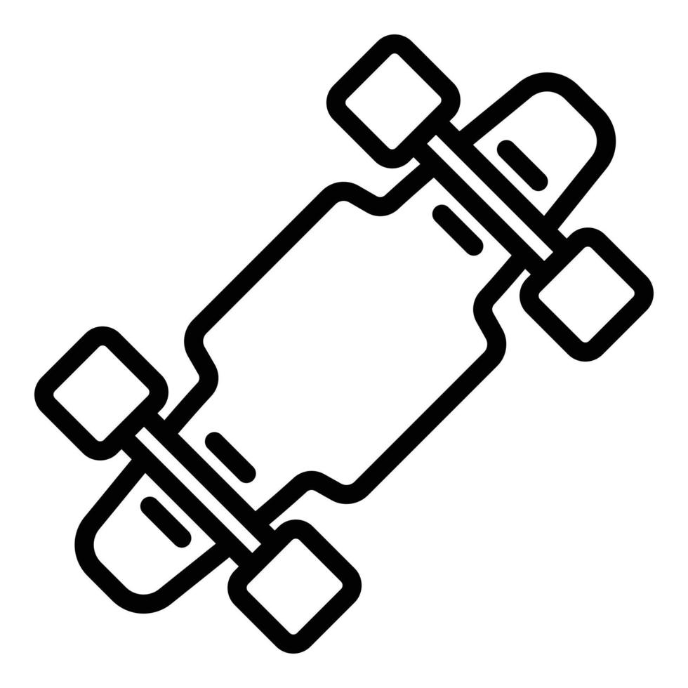 ícone de skate de rua, estilo de estrutura de tópicos vetor