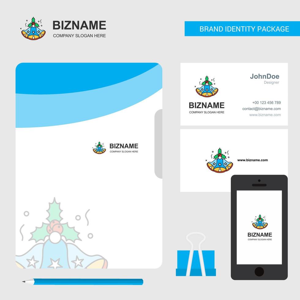 capa de arquivo de logotipo de negócios de sinos cartão de visita e ilustração em vetor de design de aplicativo móvel