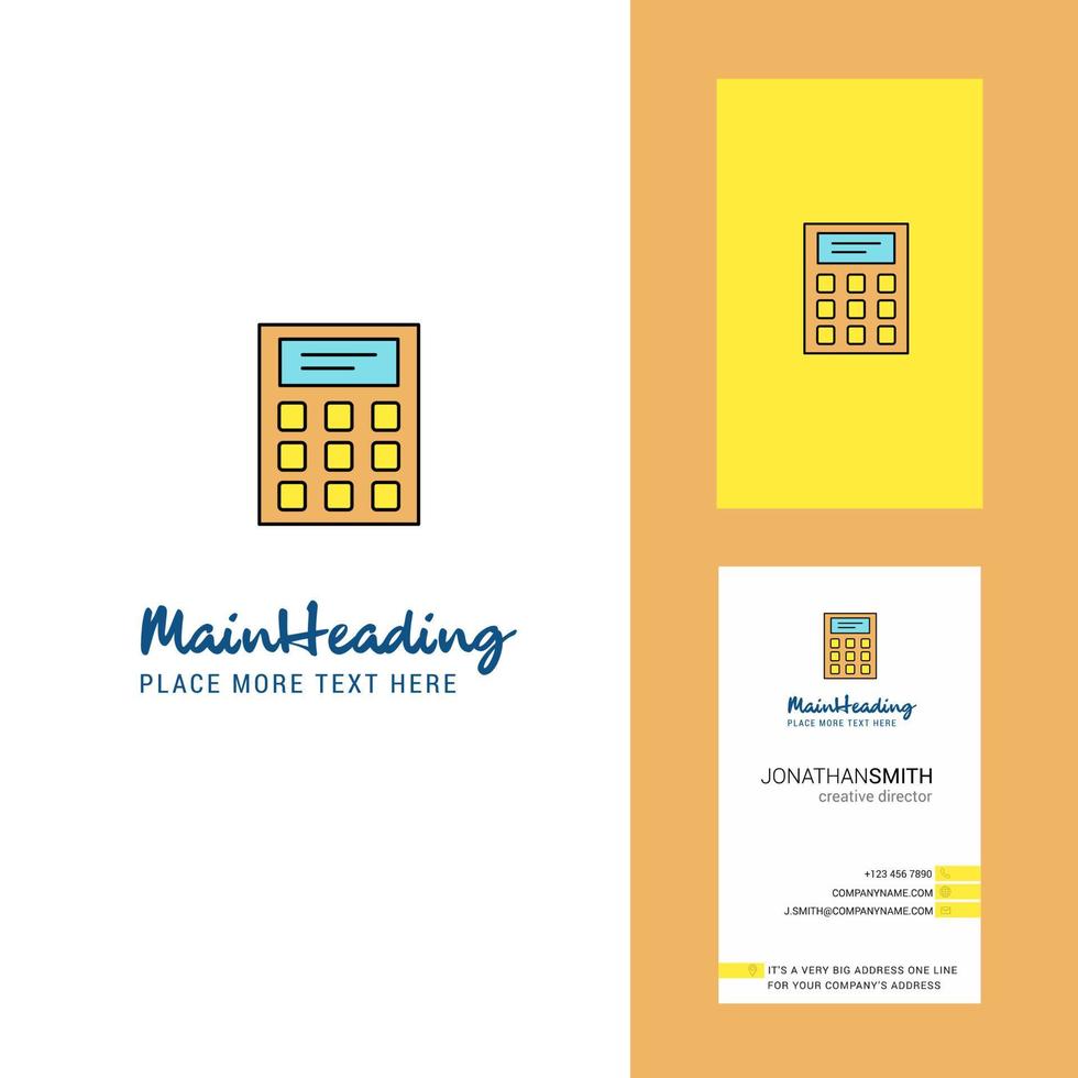 logotipo criativo de calculadora e vetor de design vertical de cartão de visita
