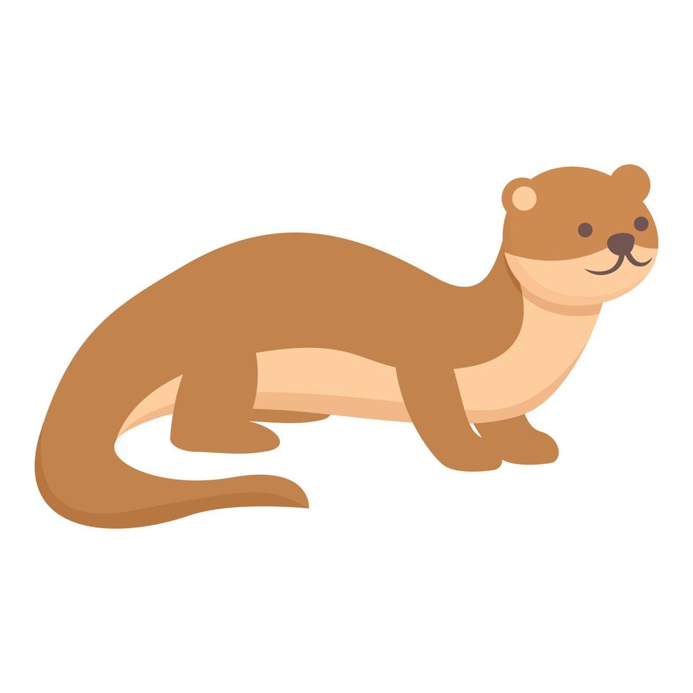 doninha animal ícone dos desenhos animados do vetor. lontra fofa vetor