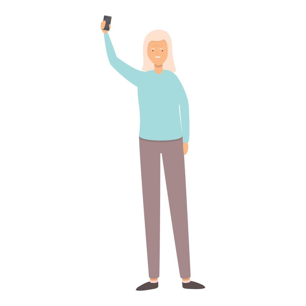 vetor de desenho animado de ícone de telefone social. pessoa velha