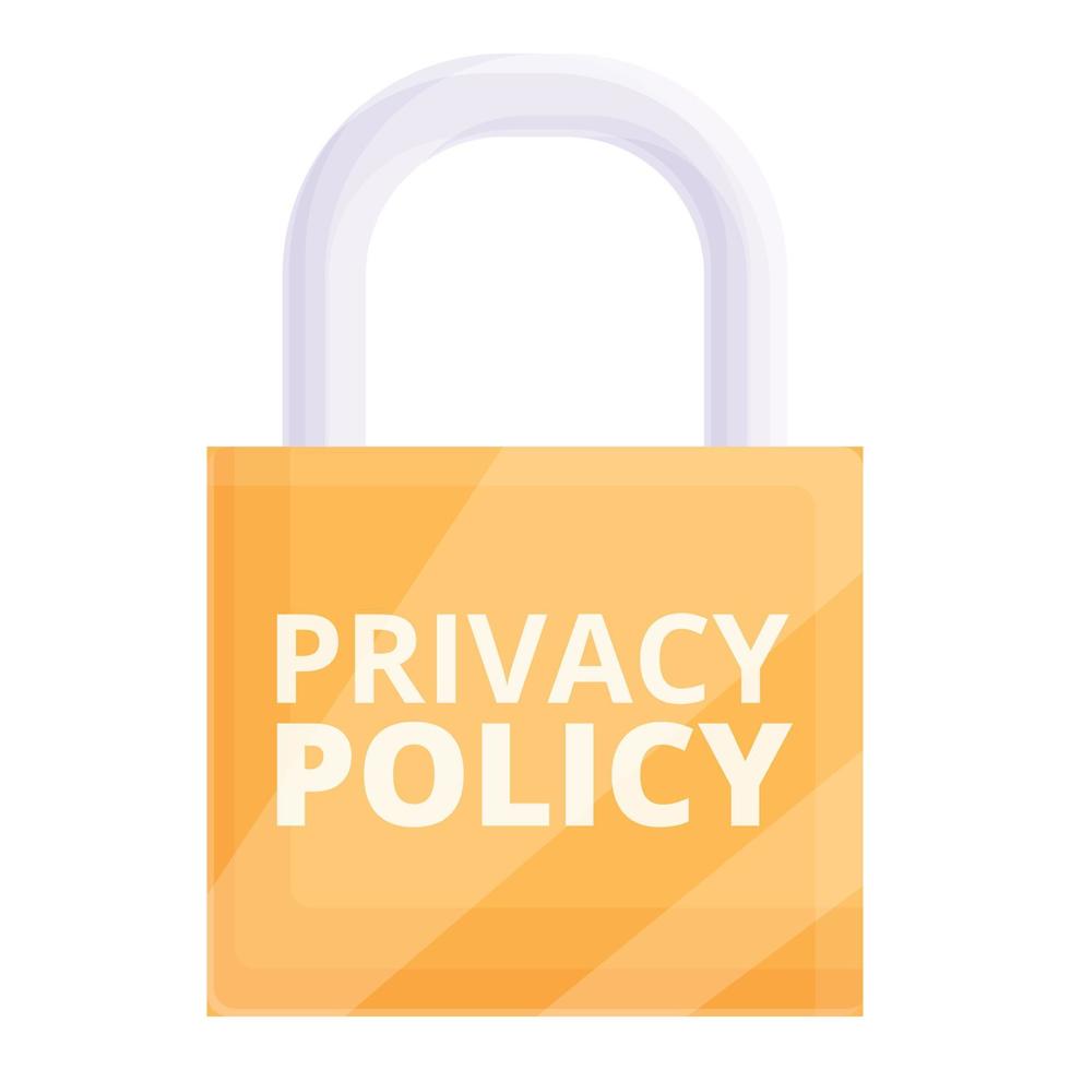 vetor dos desenhos animados do ícone do cadeado da política de privacidade. dados seguros