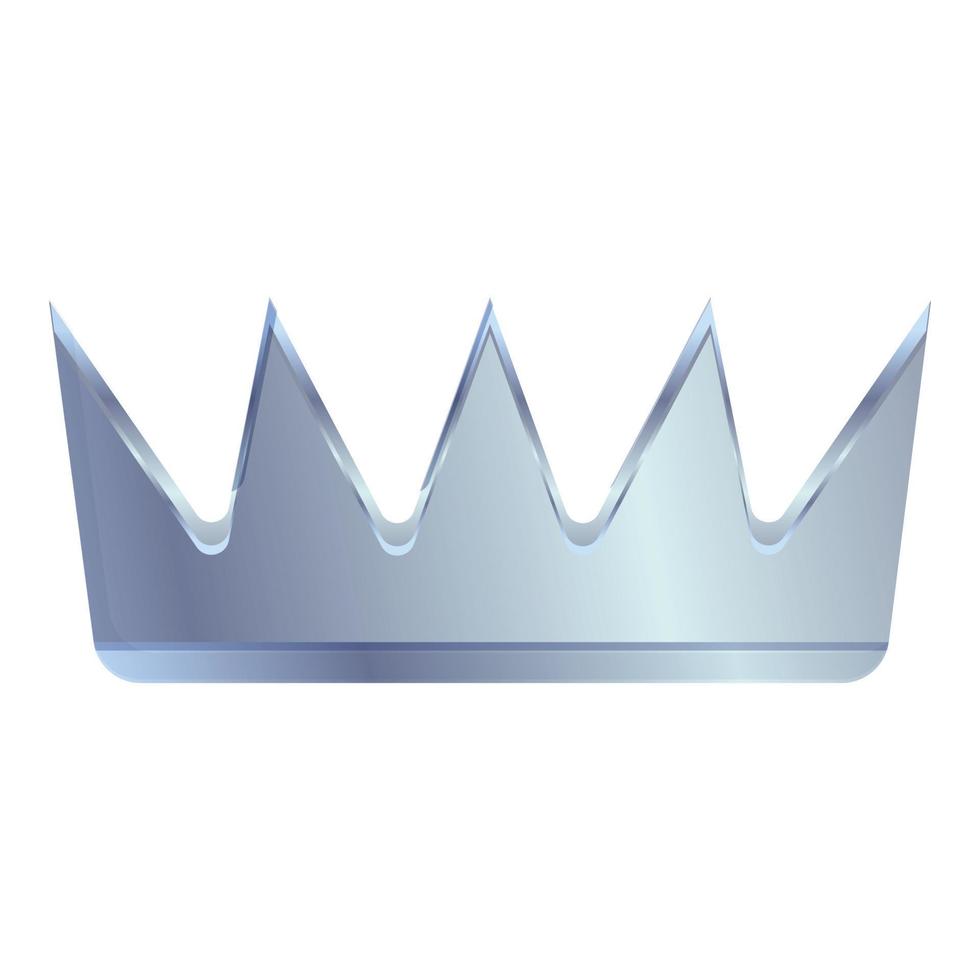 ícone de classificação de coroa de prata, estilo cartoon vetor