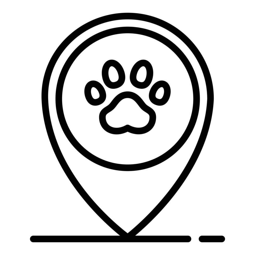 ícone de localização do hotel para animais de estimação, estilo de estrutura de tópicos vetor