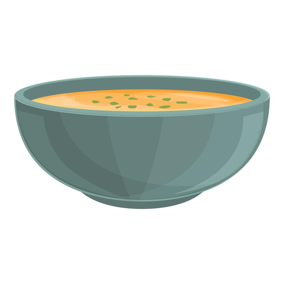 vetor de desenhos animados de ícone de sopa de creme doce. tigela de legumes