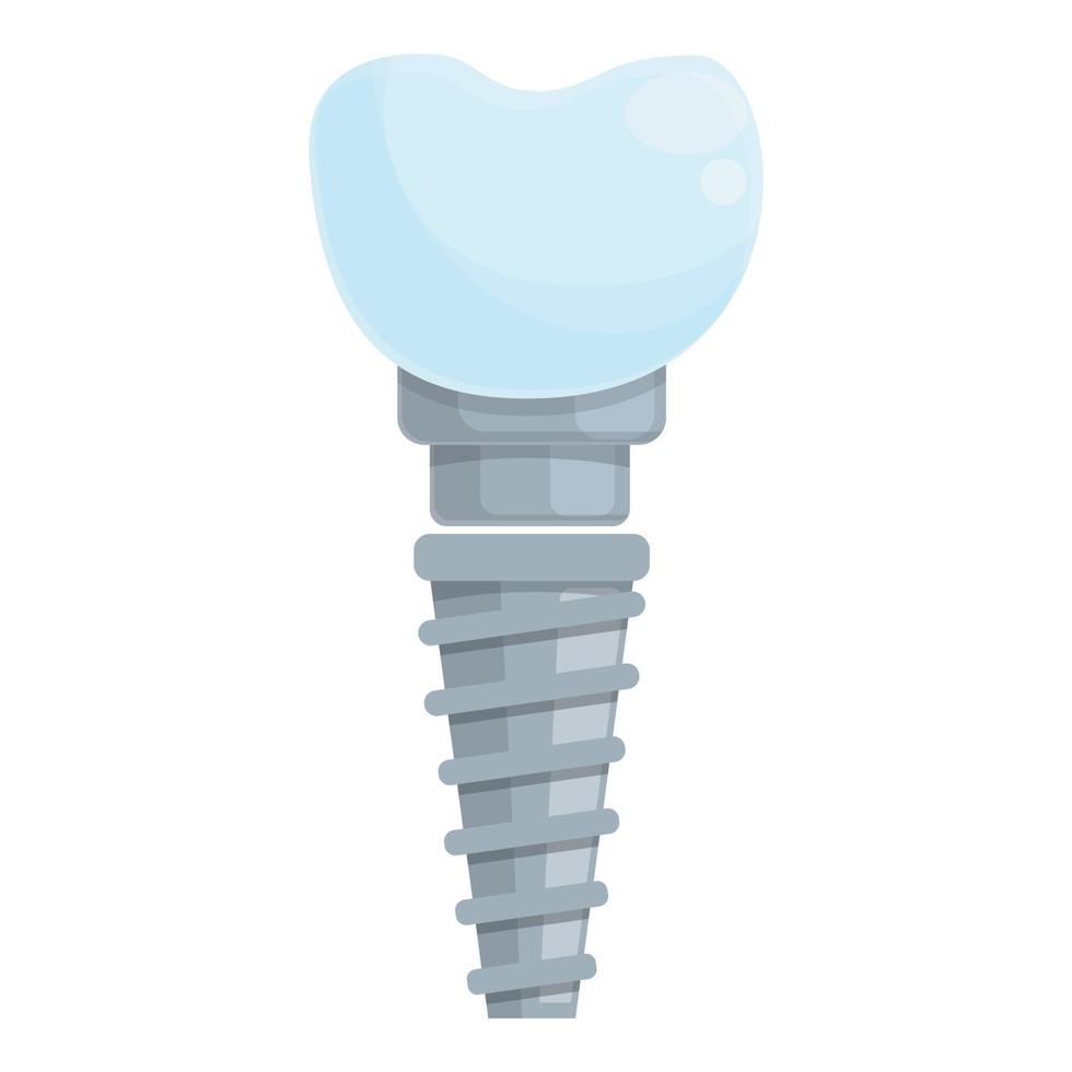 vetor de desenhos animados de ícone de implante de dente de clínica. coroa dentária