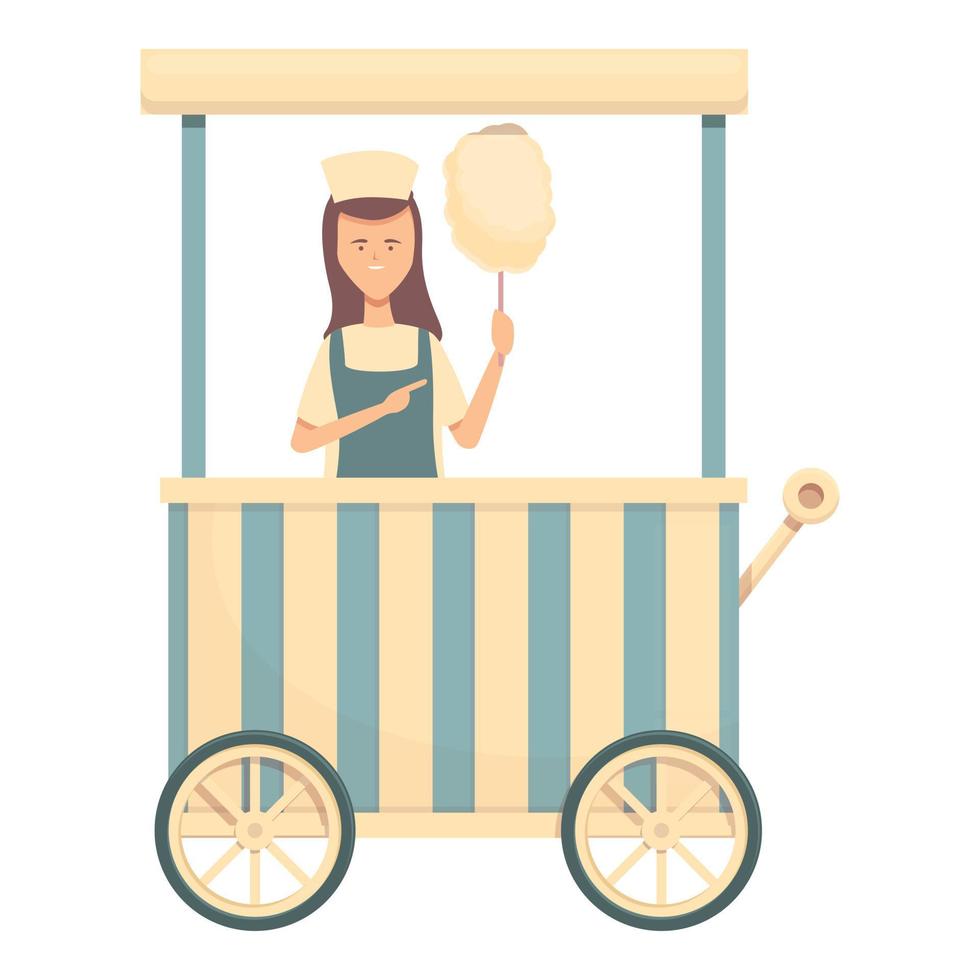 vetor de desenhos animados de ícone de comida de carrinho doce. máquina de rua