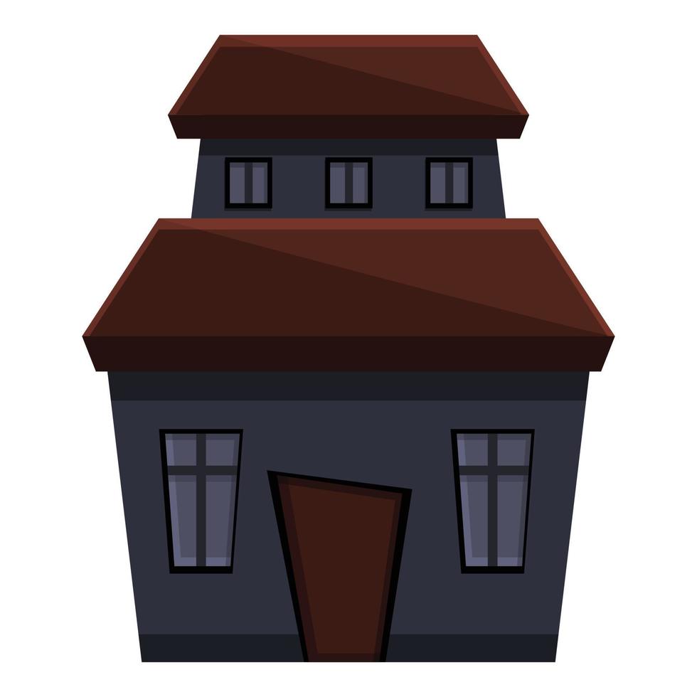 ícone assustador da casa fantasma, estilo cartoon vetor