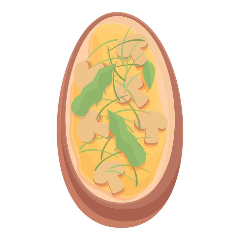 vetor de desenhos animados de ícone de bruschetta de cogumelo. receita de pão