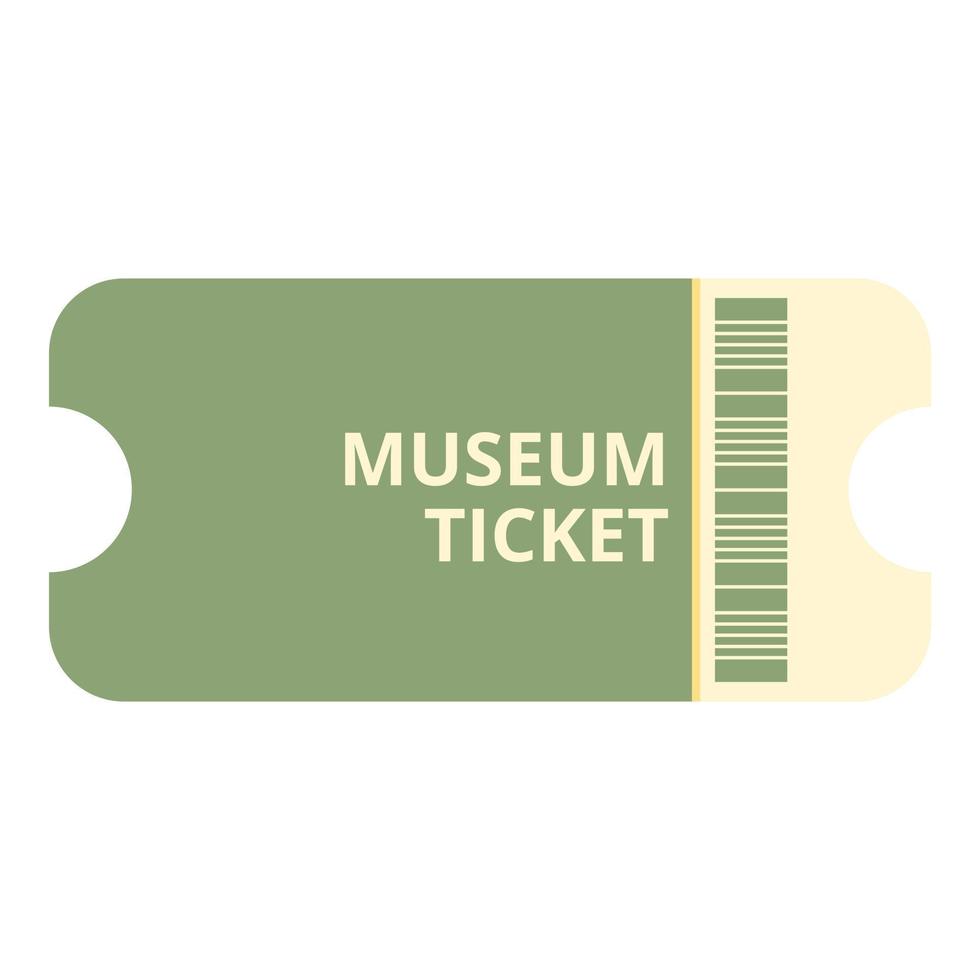 vetor verde dos desenhos animados do ícone do bilhete do museu. passagem de filme