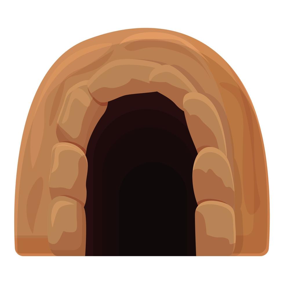 ícone do túnel de pedra, estilo cartoon vetor
