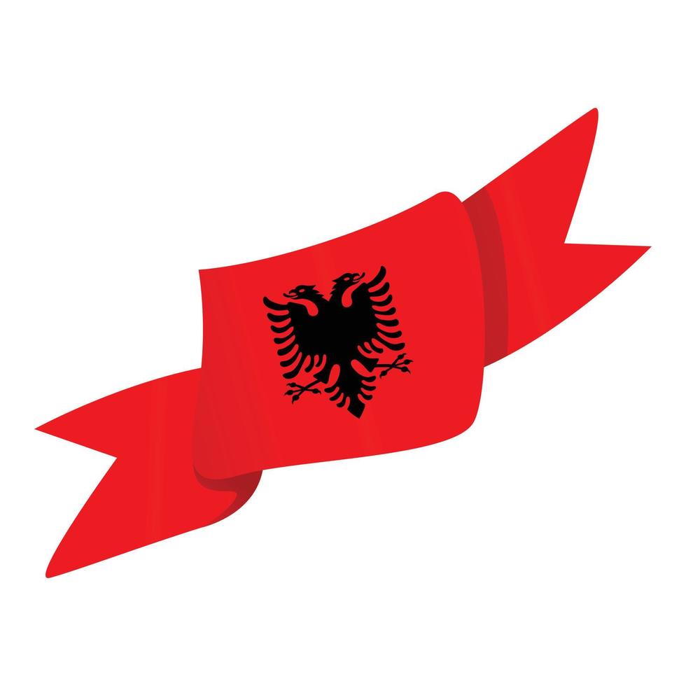 vetor de desenhos animados do ícone de fita da Albânia. mapa da bandeira