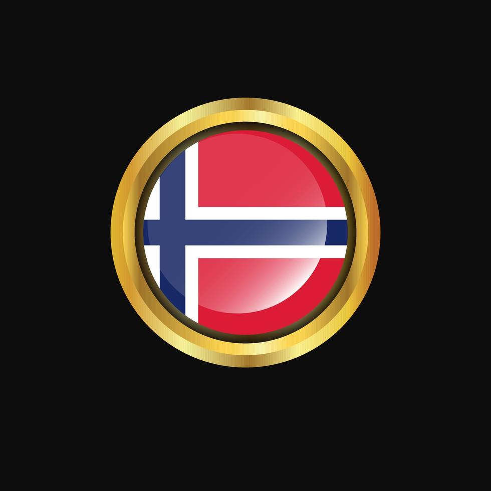 botão dourado da bandeira da noruega vetor