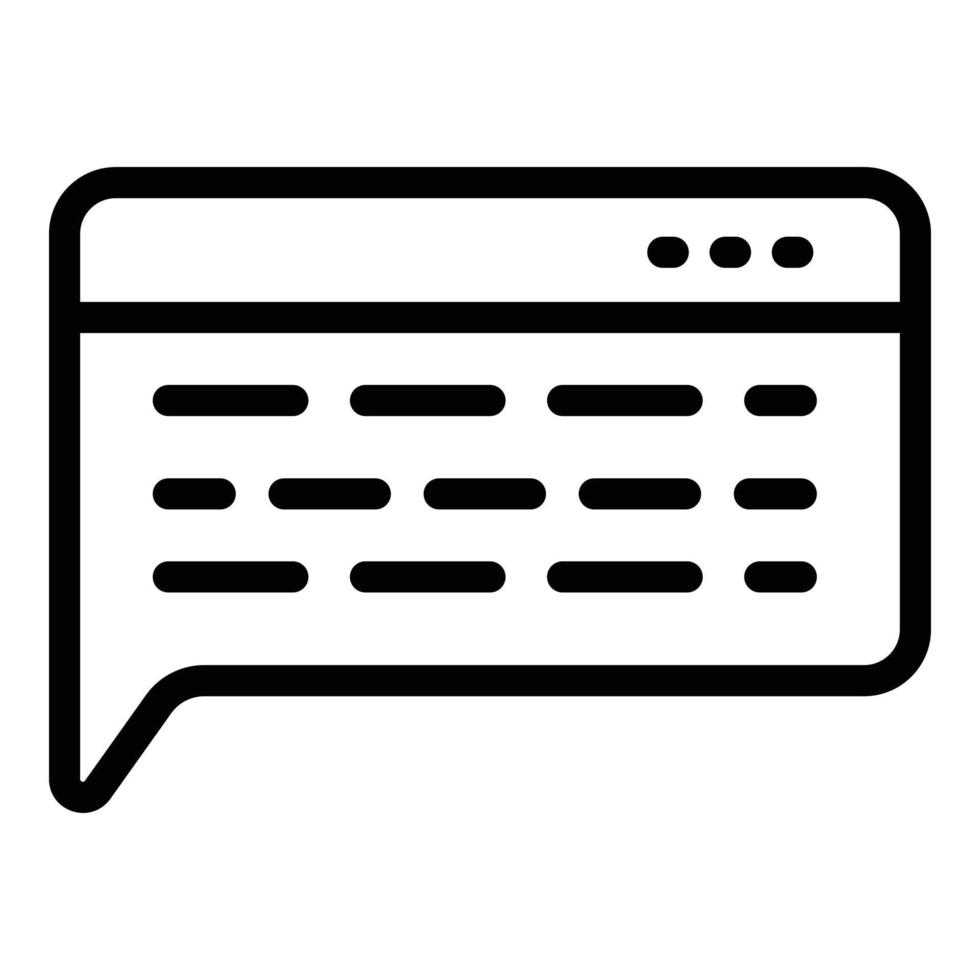 ícone de chatbot de computador, estilo de estrutura de tópicos vetor