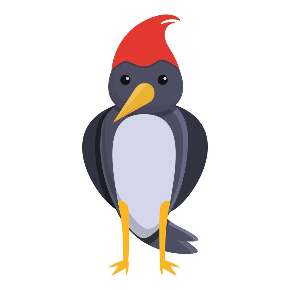 ícone de cabeça vermelha de pica-pau, estilo cartoon vetor