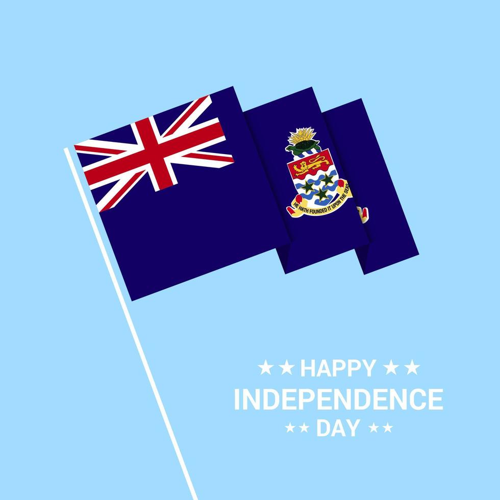 design tipográfico do dia da independência das ilhas cayman com vetor de bandeira
