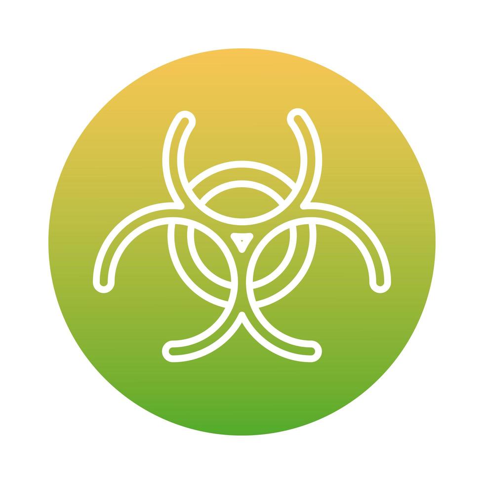 ícone de estilo de bloco de advertência de sinal de risco biológico vetor