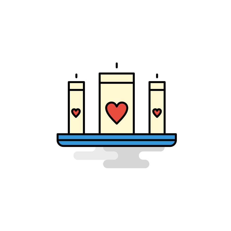 vetor de ícone de velas planas de amor