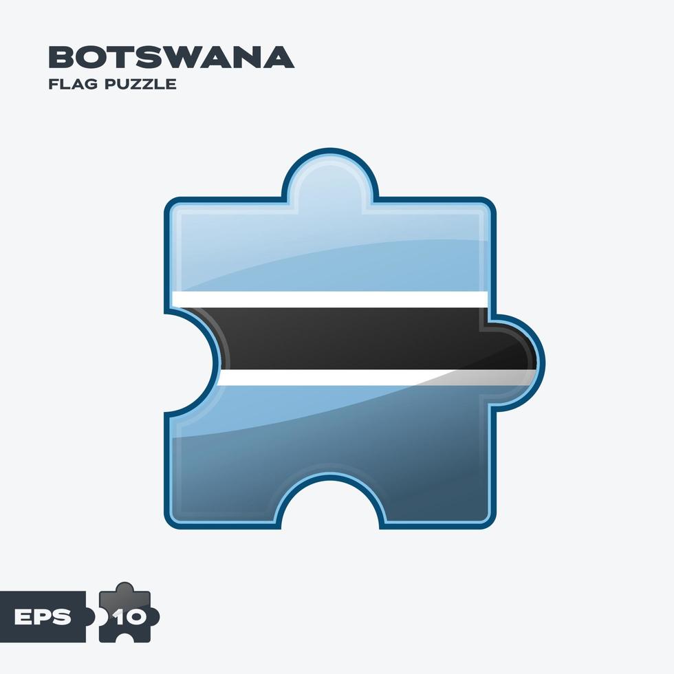 quebra-cabeça da bandeira do botswana vetor