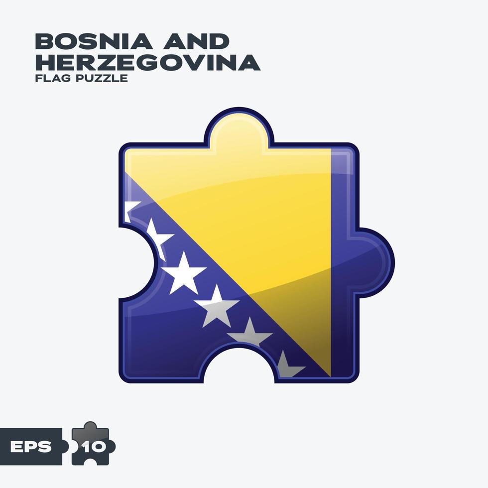 quebra-cabeça da bandeira da bósnia e herzegovina vetor
