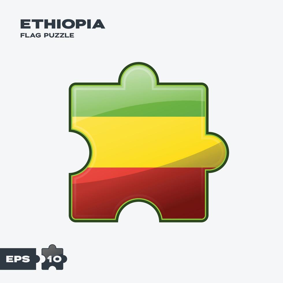 quebra-cabeça da bandeira da etiópia vetor