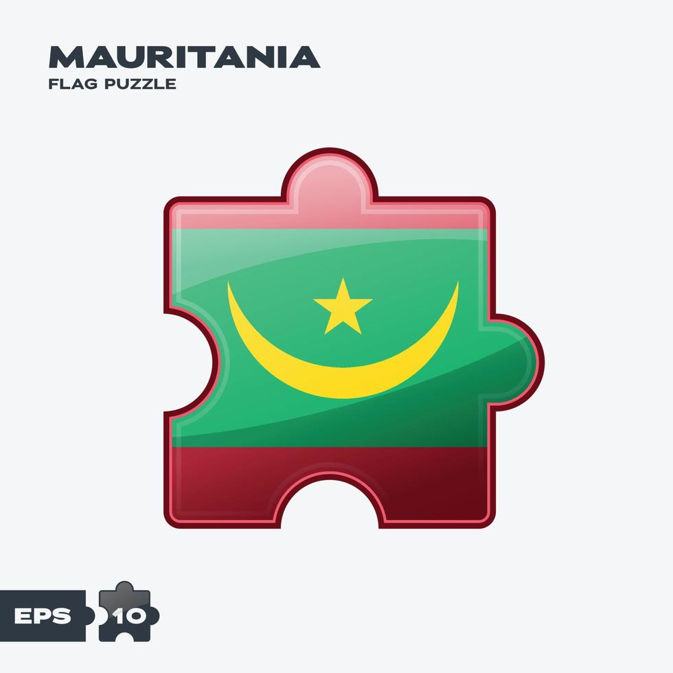 quebra-cabeça da bandeira da mauritânia vetor