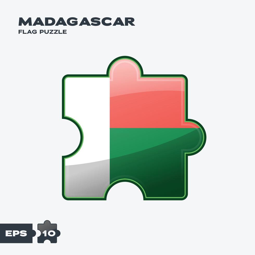 quebra-cabeça da bandeira de madagascar vetor