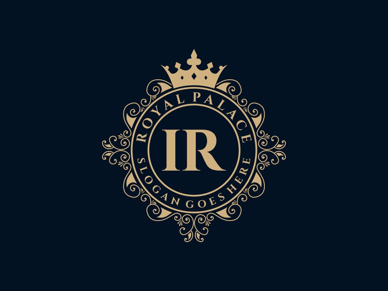 carta ir antigo logotipo vitoriano de luxo real com moldura ornamental. vetor