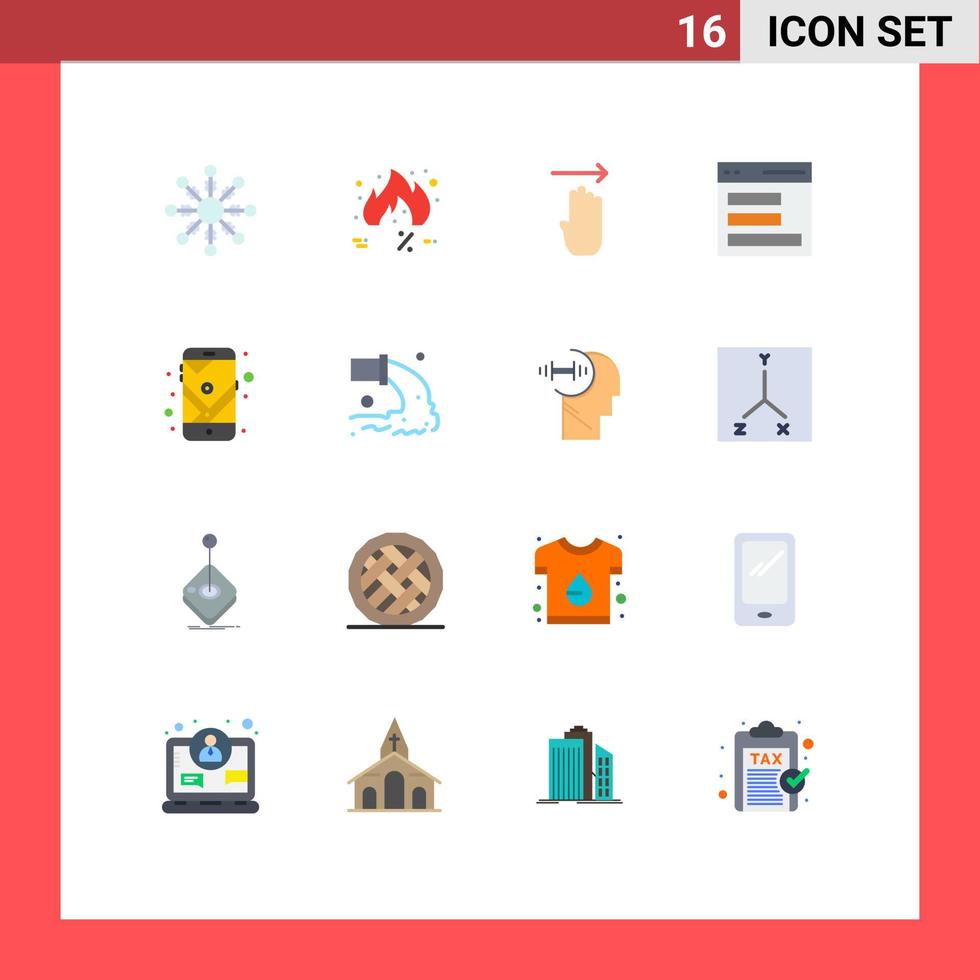 pacote de ícones vetoriais de estoque de 16 sinais e símbolos de linha para comunicação de interface de dedo de usuário móvel pacote editável de elementos de design de vetores criativos