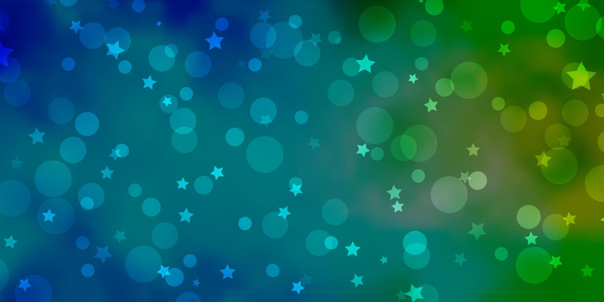 textura azul e verde com círculos, estrelas. vetor