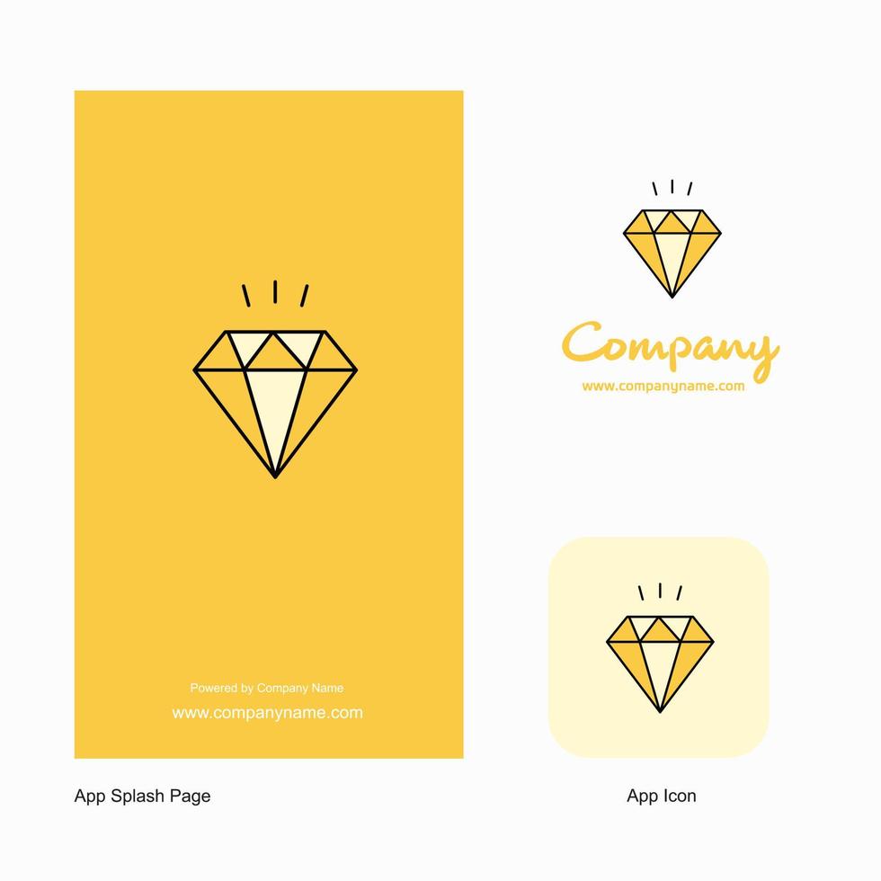 ícone do aplicativo de logotipo da empresa de diamantes e design de página inicial elementos de design de aplicativos de negócios criativos vetor