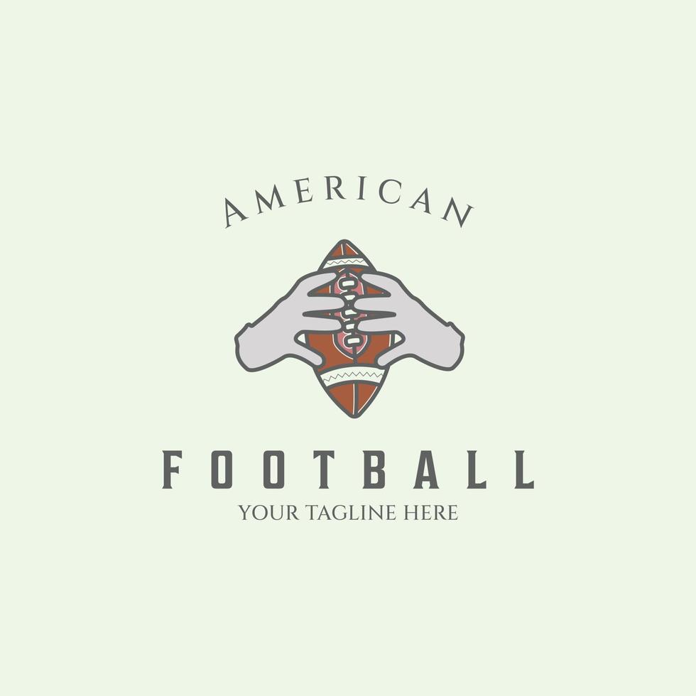 design de ilustração minimalista vintage de futebol américa para esporte tradicional da américa vetor