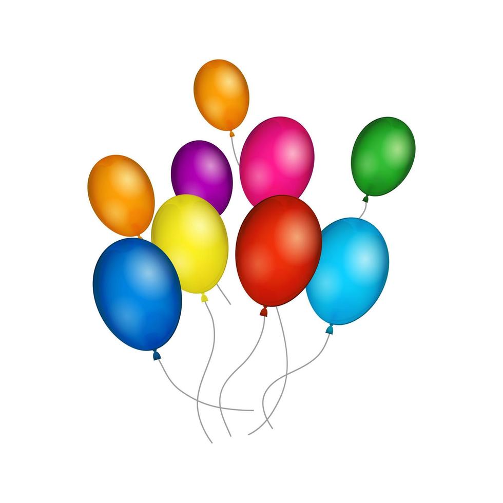 grupo de balões coloridos de hélio. vetor