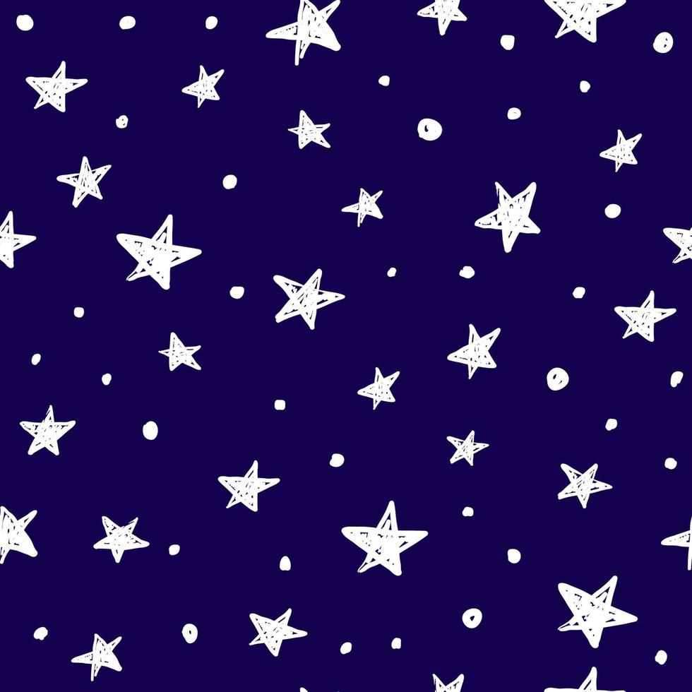 padrão perfeito com estrelas desenhadas à mão. vetor